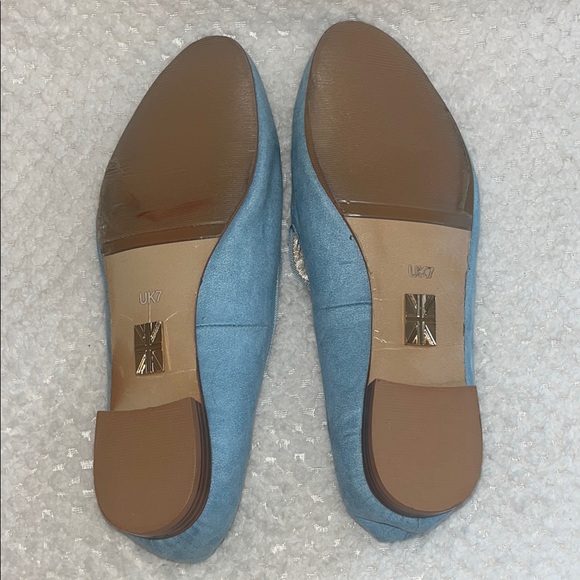 YULL Womens Loafers Blue Embroidered Watermelon and Pineapple size UK  7 US 9 - Picture 7 of 10